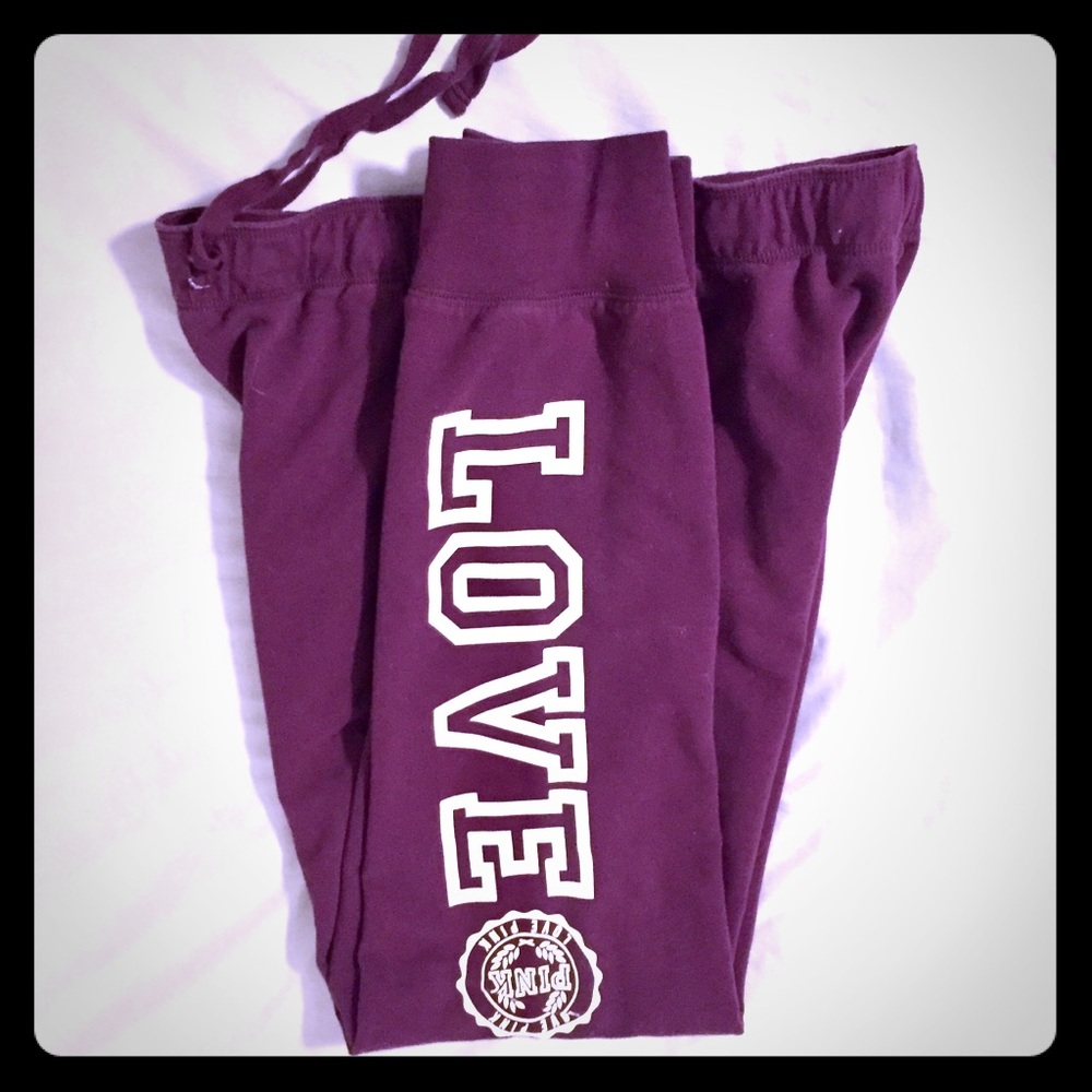 Victoria’s Secret PINK fold-over maroon sweats